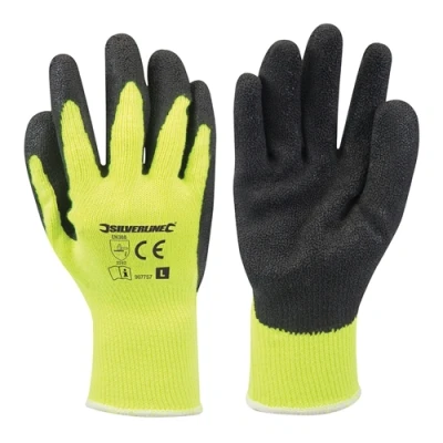 Image of Silverline Hi Vis Builders Gloves Yellow L 10