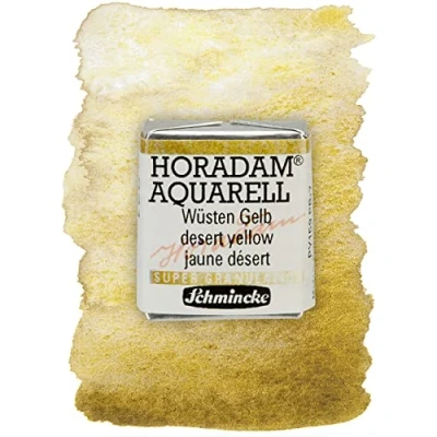 Image of Schmincke HORADAM® AQUARELL, super Granulation, 14 921 044 Desert Yellow, 1/2 pans, very strong granulating colors, finest, watercolors