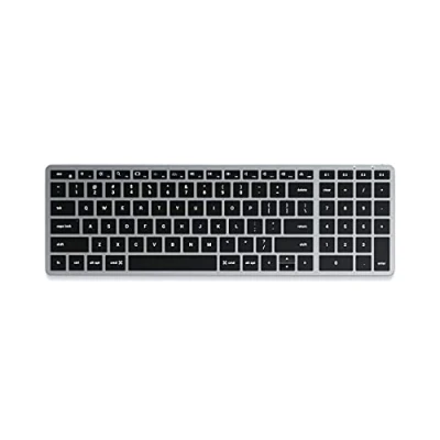 Image of Satechi Slim X2 Bluetooth Backlit Keyboard with Numeric Keypad Illuminated Keys &amp; Multi Device Sync For M2/ M1 MacBook Pro/Air, iPad M2 Mac Mini, iMac (US English Layout)