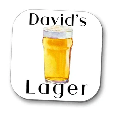 Image of Hot Off The Press Personalised Lager Drinks Coaster High Gloss Finish