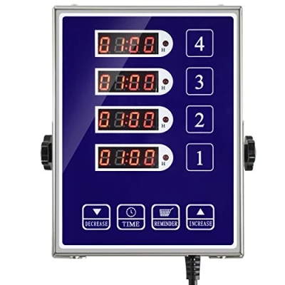 Image of YOOYIST Commercial 4 Channel Kitchen Timers Digital Restaurant Timer Professional Multi Calculagraph Loud Alarm Food Truck Cooking Heavy Duty Stainless Steel