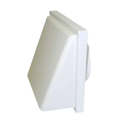 Image of White Hooded Extractor Fan Vent Cowl with Back Draught Shutter 4&quot; 100mm Ducting