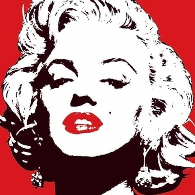 Image of Marilyn Monroe Red 40 x 40cm Canvas Prints, Polyester, Multi Colour, 40x40x3.2 cm
