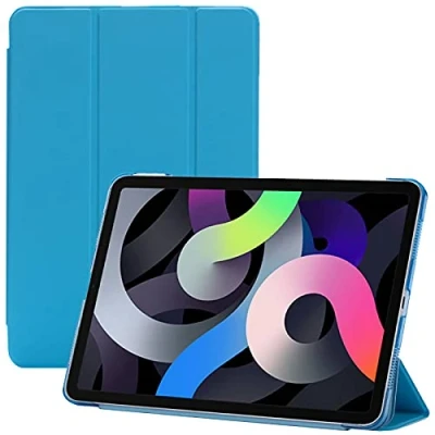 Image of Smart Magnetic Case for iPad Air 5th Generation (2022), 4th (2020), 11 Pro (2020) 2018 With Auto Sleep/Wake, Translucent Back Tablet Cover (Aqua)