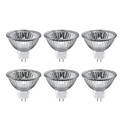Image of Sarveeta MR16 Halogen Bulbs 35W Dimmable, 12V Gu5.3 Spotlight 2 Pin Base, 2800K Warm Withe,400 Lumens,42 Beam Angle (Pack of 6)