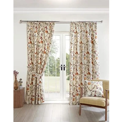 Image of Sundour Grove Floral Pencil Pleat Curtains Multi 90x90