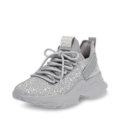Image of Steve Madden Women&#039;s Maxima Sneaker, Denim Rhinestone, 4.5 UK