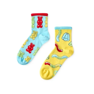 Image of Dedoles Unisex Socks for Women, Men &amp; Kids Cotton Funny Designs Football Bicycle Horses Plants Firefighter Gift Mismatched, Design: Gummy Bears, Colour: Multicolour, Size: 5 7.5 W / 6 8 M UK