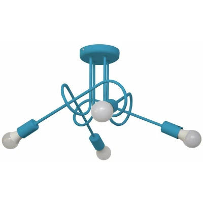 Image of Oxford Multi Arm Semi Flush Ceiling Light Turquoise 44cm