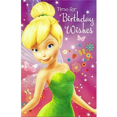 Image of Disney fairies tinkerbell time for birthday wishes card