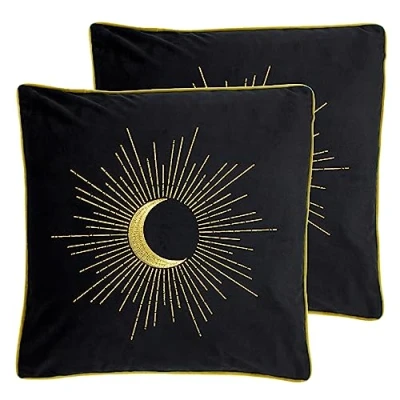 Image of Furn. Astrid Feather Filled Cushion Twin Pack,Black,50 x 50cm