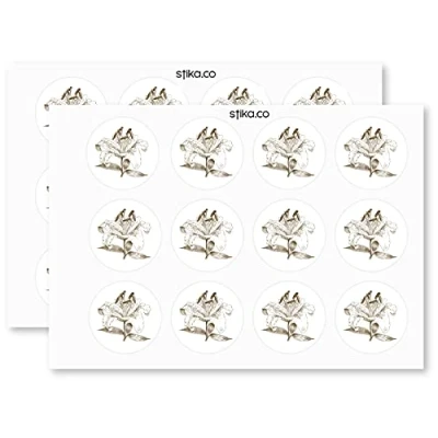 Image of stika.co Pack of 24, 72, 240 Sketched Tiger Lily Stickers, Paper Labels, Crafts Stickers (24)
