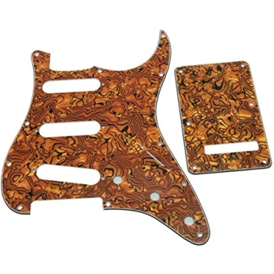 Image of Dopro 11 Hole Strat SSS Pickguard ST Back Plate Trem Cover for USA/Mexican FD Tiger Stripe