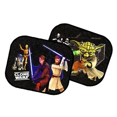 Image of ☼ Set of 2 Sun Shades for a Car&#039;s Side or Rear Windows Anti UV EN 71 Cups ▵ Star Wars