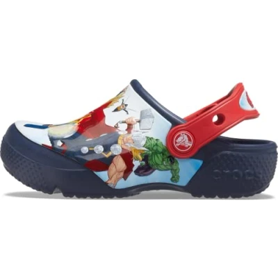 Image of Crocs Boy&#039;s Unisex Kids FL Avengers Patch Clog T, Navy, 4 UK Child
