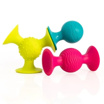 Image of Fat Brain PipSquigz, Toys, Sensory Toys for Babies, Soft Surface Development, Teething Toy, Silicone Suction Toy Boys and Girls Aged 6 Months Older