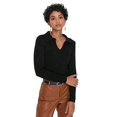 Image of Trendyol Women Oversize Basic High Neck Knitwear Sweater Schwarz