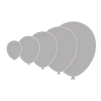 Image of Rayher Set of Five Metal Cutting Dies with Balloon Design , Paper Craft Die for Card Making and Scrapbooking, 9.5x12cm, silver, steel, 59237000