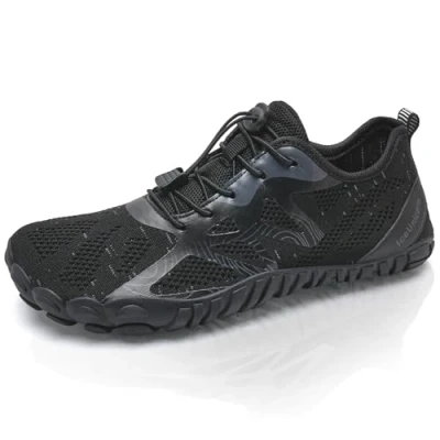 Image of Barefoot Shoes Men Women Water Wide Lightweight Walking Shoes(A Black,5UK)