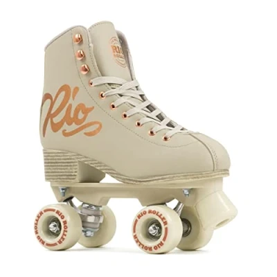 Image of Rio Roller Quad Skates for Children, Youth Unisex, Pink (Rose Cream), 37