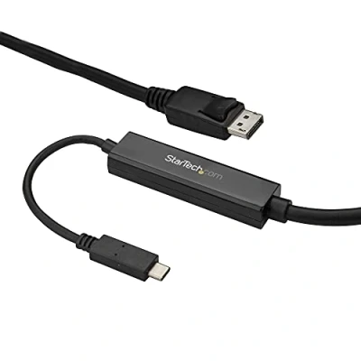 Image of StarTech.com 9.8ft/3m USB C to DisplayPort 1.2 Cable 4K 60Hz Adapter HBR2 Type DP Alt Mode Monitor Video Works w/ Thunderbolt 3 Black (CDP2DPMM3MB)