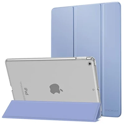 Image of MoKo Case Fit New iPad 9th Generation 2021/8th 2020/7th Gen 2019, 10.2 Slim Smart Shell Stand Cover with Translucent Frosted Back Protector, Lavender Purple(Auto Wake/Sleep)