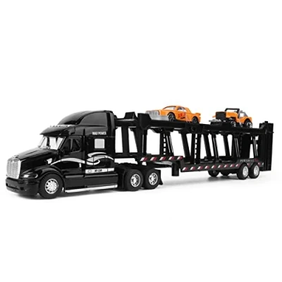 Image of 1:48 Alloy Truck Model 35CM Pull Back Vehicle Toy Simulation with Light Sound Effect Vehicles 2pcs little Car for Children Kids Toddler home decoration