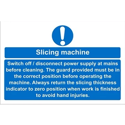 Image of Seco Slicing Machine Sign, 200mm x 150mm Self Adhesive Vinyl