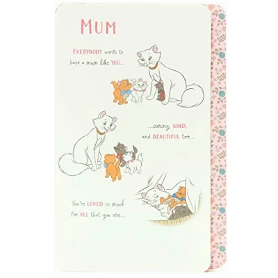 Image of UK Greetings Mum Birthday Card for Her Disney Aristiocats Card,Multi,149mm x 229mm