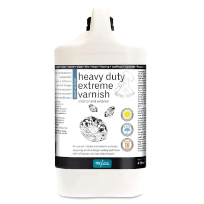 Image of Polyvine Heavy Duty Extreme Varnish with Dead Flat Finish 4 Litre
