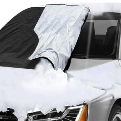 Image of Car Windscreen Cover GENERISE Reversible All Seasons Screen Winter &amp; Summer Protects Windshield from Frost, Snow, Ice UV Rays Universal Fit with Suction Cups