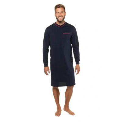 Image of JP 1880 Men&#039;s Nightgown Long Pyjamas, Dark Navy, XXXXXXL