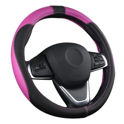 Image of Coprivolante per Auto Protezione Custodia Volante Cover in Pelle Artificiale Universale 37 38cm / 15&quot; Antiscivolo Traspirante Durevole (Rosa)