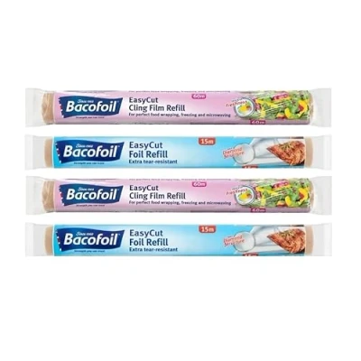 Image of 2 x EasyCut Cling Film Refill Rolls 35cm 60m and Aluminium Foil 30cm 15m