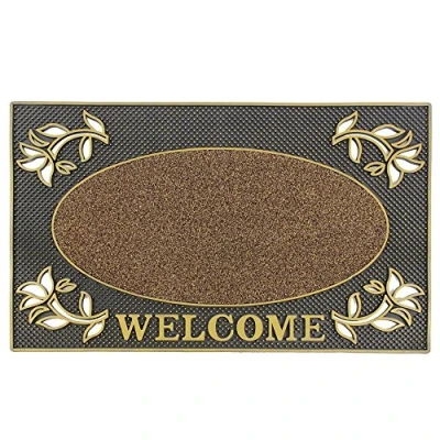 Image of JVL Metallic Door Mat (Rectangular, Gold)