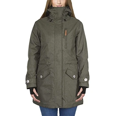 Image of Berydale Women&#039;s Coat: Wind and Waterproof Parka for Spring &amp; Autumn, Green unlined, S