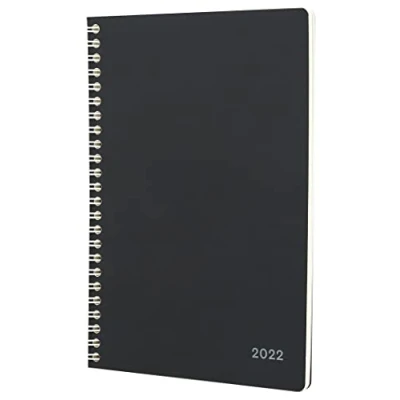 Image of Jumble &amp; Co Convo A5 Week to View Wiro Bound 2022 Diary Clean Slate Black