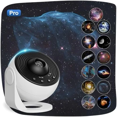 Image of Lysumurl Galaxy Projector, 13 in 1 Planetarium Star Projector with 12 Film Discs, 360 Starry Sky Night Light Nebula Lamp, Celestial for Adults Kids Bedroom Decoration