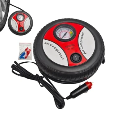 Image of Tire Inflator Air Compressor Multifunctional 12V Electric Pump with Pointer Pressure Gauge Car Tyre Portable for Tires