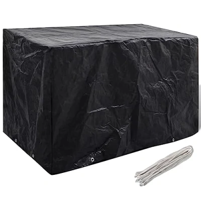 Image of vidaXL Garden Furniture Cover Protective Outdoor with Eyelets and Fastening Rope Water resistant UV Black Plastic 140x70x90 cm