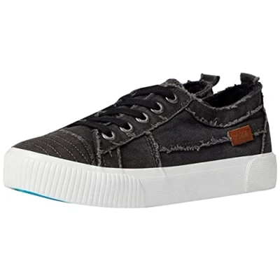 Image of Blowfish Malibu Women&#039;s Clay Sneaker, Black Smoked 16oz Canvas, 4.5 UK