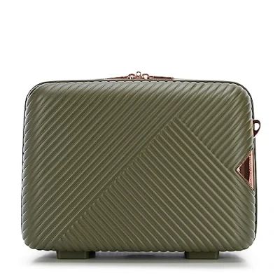 Image of WITTCHEN Cosmetic Case Travel Suitcase Carry On Cabin Luggage Hardshell Made of Polycarbonate Combination Lock GL Style Line Olive Green