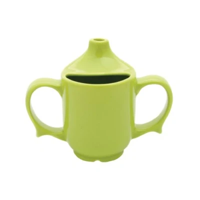 Image of Wade Ceramics Dignity Two Handled Feeder Cup Green (Eligible for VAT relief in the UK)