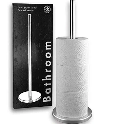 Image of Stainless Steel Bathroom Freestanding Toilet Paper Tissue Roll Holder Storage