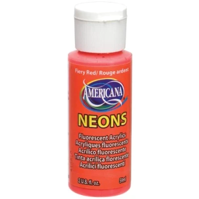 Image of DecoArt Neon Amerciana Acrylics Paint, Fiery Red