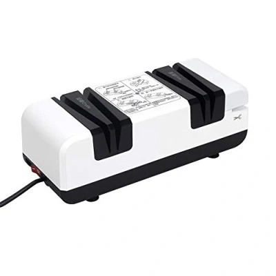 Image of Electric Knife Sharpener 2800r/min Kitchen Knives Scissors Sharpening Tool Grind Professional Chef&#039;s Choice Safe Easy to Use 50w Sharpen for Various Cutters (White)