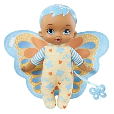 Image of My Garden Baby HBH38​ First Butterfly Doll (23 cm / 9 in), Soft Body with Plush Wings, Blue, Great Gift for Kids 18M+, Bleu