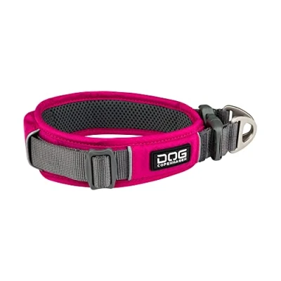 Image of Dog Copenhagen Urban Explorer Collar 2.0 Padded Reflective Comfortable, Wild Rose, Size LXL