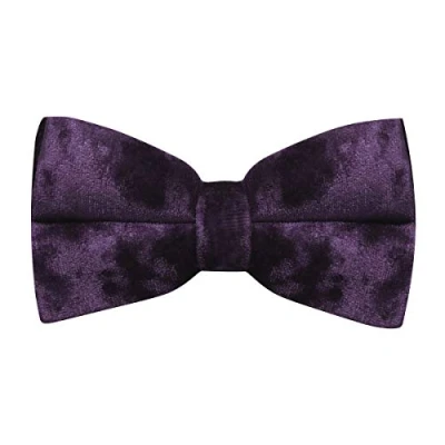 Image of King &amp; Priory Luxury Purple Crushed Velvet Pre Tied Bow Tie