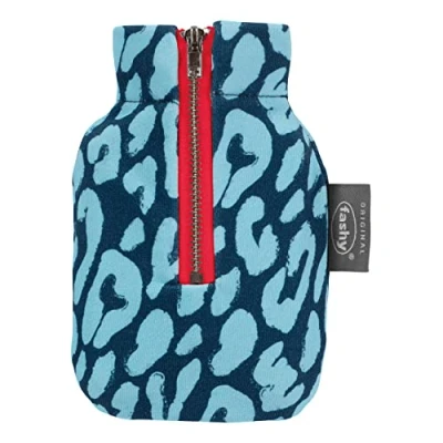 Image of Fashy Mini Pocket Warmer 0.3L Hot Water Bottle with Turquoise Leo Cover